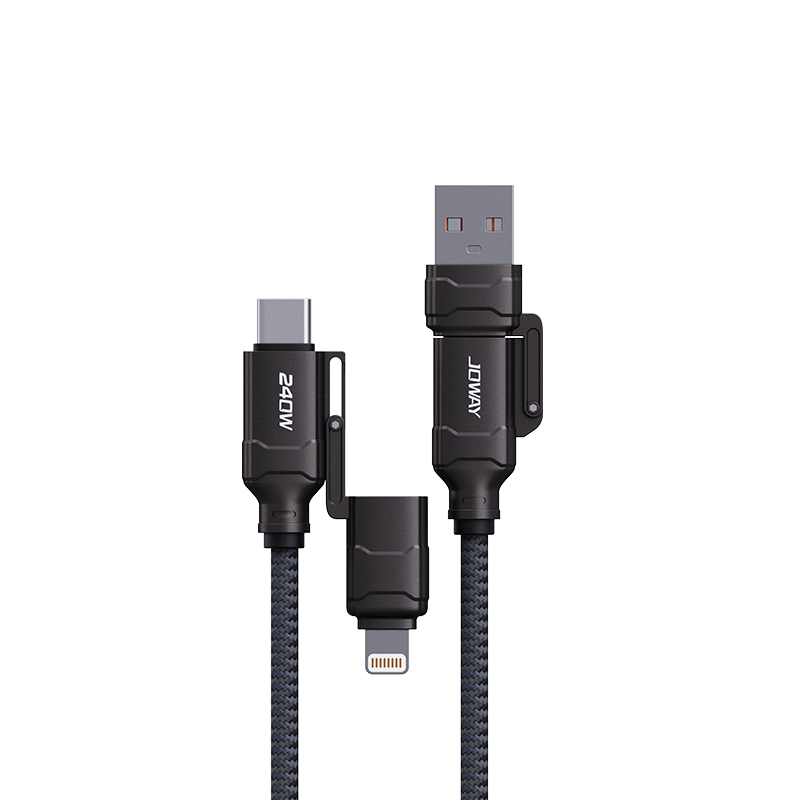 CC241 240W四合一鋅合金快充編織線_數(shù)據(jù)線_深圳市喬威電源有限公司