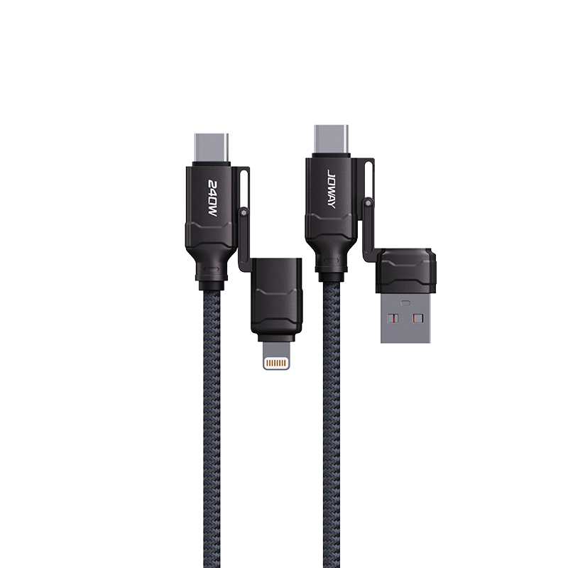 CC241 240W四合一鋅合金快充編織線_數(shù)據(jù)線_深圳市喬威電源有限公司